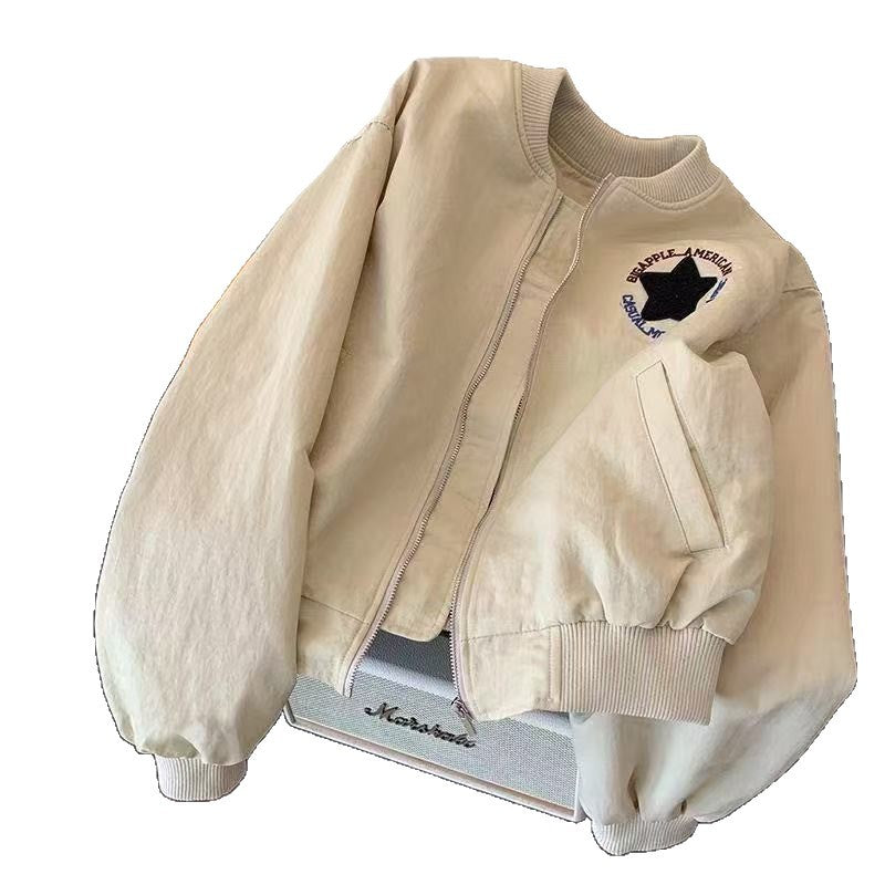 American retro embroidered baseball jacket women's 2025 spring and autumn new loose casual versatile fashion jacket top