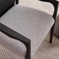 Designer armchair italian normcore study cotton and linen back chair restaurant white ash saddle leather dining chair