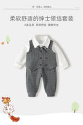 Boyssuit autumn clothing new arrival baby first birthday dress gray stripes suit vest catch zhou gentleman suit
