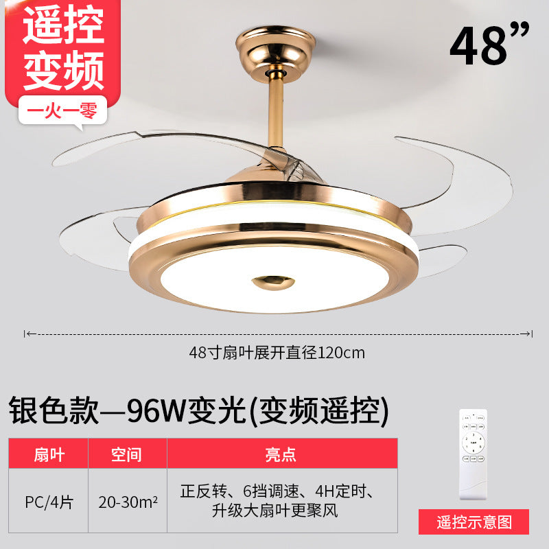 Living Room Invisible Dining Room Household Integrated Fan Light Hall Main Light Ceiling Fan Light Zhongshan Lighting Smart Bedroom Lighting