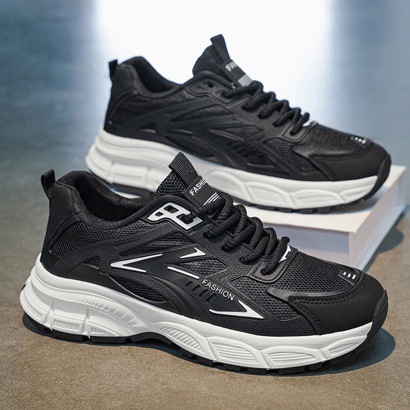 Men's shoes 2026 new lightweight breathable versatile athletic casual hollow-out anti-slip dad shoes student shoes for men