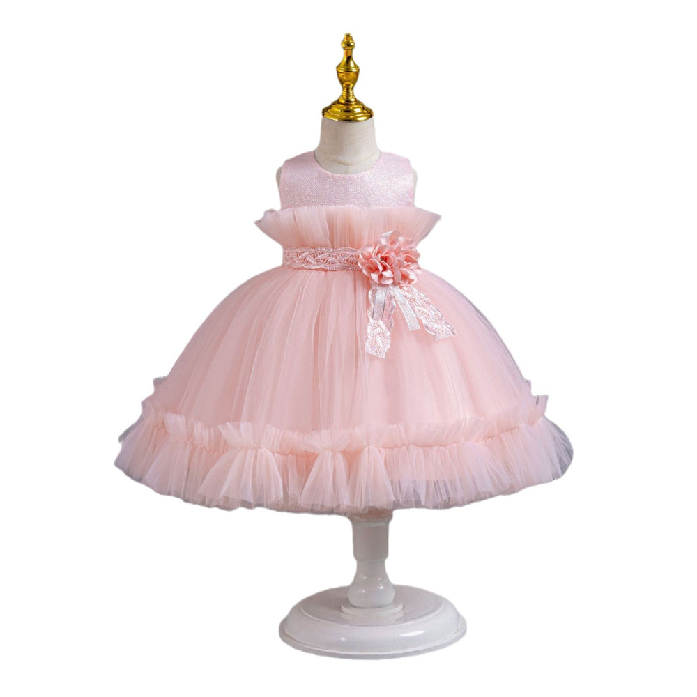 Wholesale girls' sequin tulle princess dress - perfect for kindergarten graduation, evening events, and more!