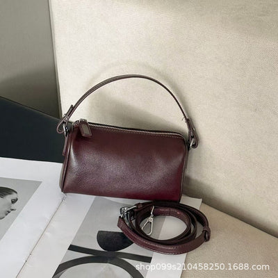 Vintage women's bag 2024 new fashion versatile shoulder crossbody small bag high-end soft leather pillow bag phone bag