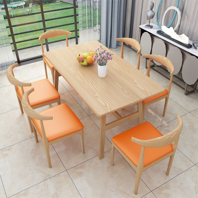 Dining table and chair combination, multi-functional breakfast shop, one table and four chairs, economical rental room dining table, casual rectangular dining table