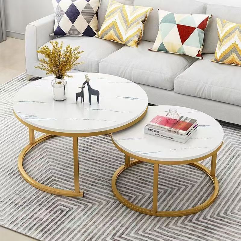 Coffee table living room home round table small apartment light luxury minimalist sofa tea table modern 2025 new balcony table