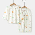 Baby underwear set summer thin pure cotton unisex baby mesh air conditioning suit pajamas infant round neck set