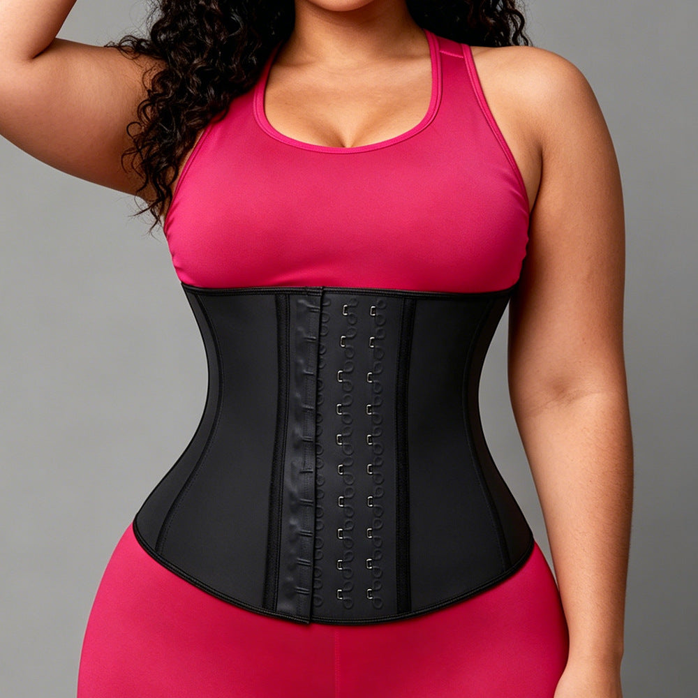 Waist trainer rubber buckle waist belt waist tight latex corset latex body shaping girdle