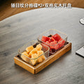Walnut wood fruit bowl snack storage box - premium glass dried fruit dish - coffee table dessert & candy organizer