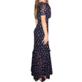 cross-border e-commerce women's fashion: european and american summer new arrivals - elegant, stylish, high-waisted, printed v-neck work dress
