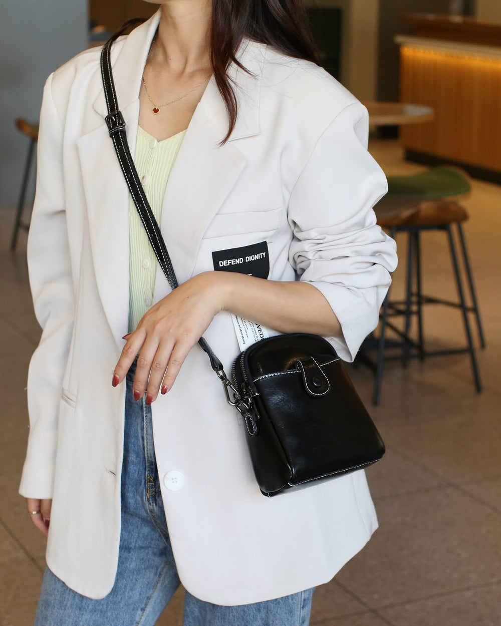 Genuine leather phone bag mini crossbody bag women's bag 2024 autumn/winter new style shoulder bag mini bag live stream trend