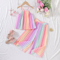 summer new arrival: sweet & fresh e-commerce style girls' two-piece set - camisole top & pleated pants