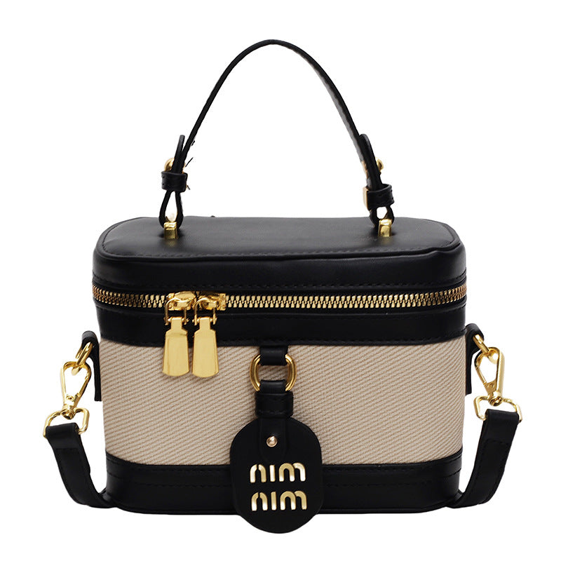 Retro versatile handbag, high-end simple box bag 2025 new trendy and popular messenger bag, niche shoulder bag