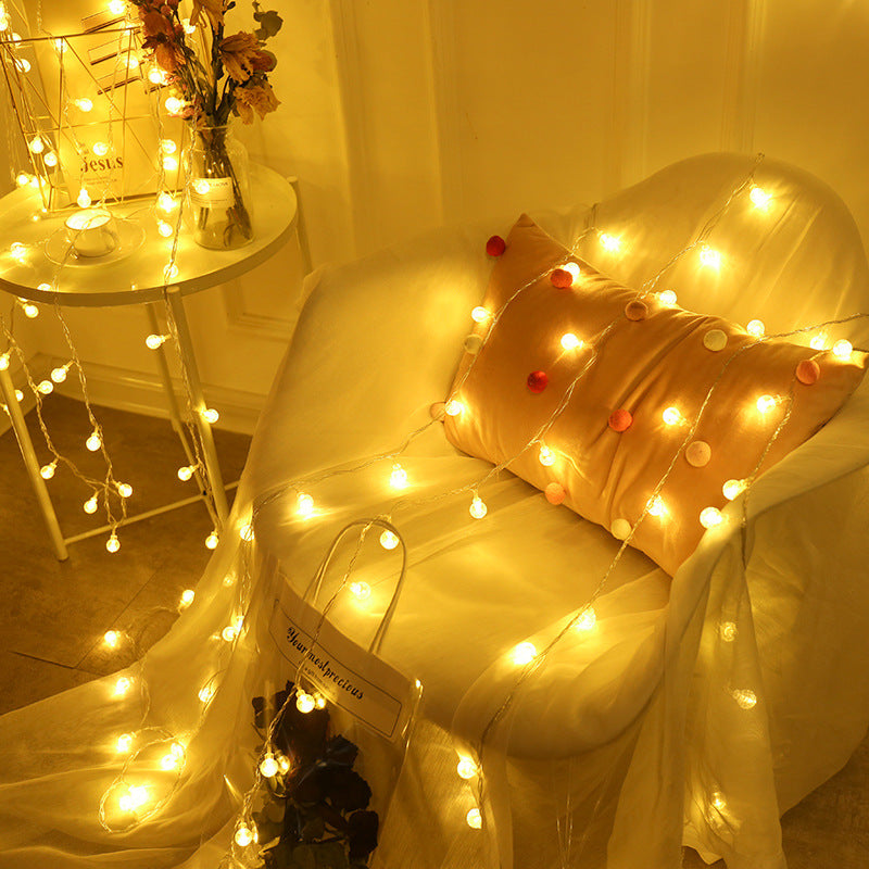 LED bubble ball camping ambient light birthday arrangement night market stall decoration string lights gypsy dimmable flashing