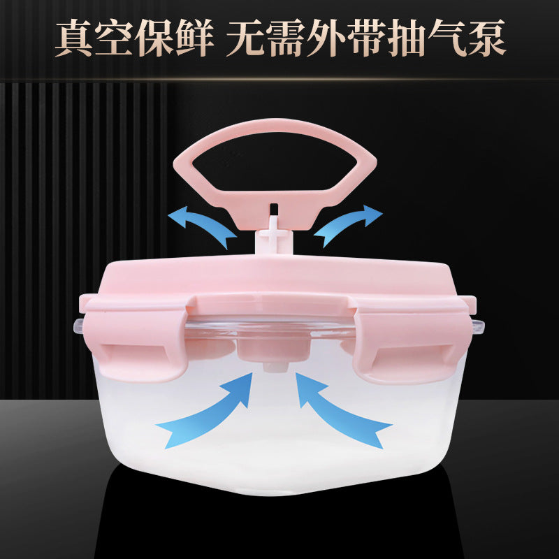 Portable glass portable lunch box household high temperature resistant with lid microwave refrigerator storage box fruit sealed fresh-keeping box