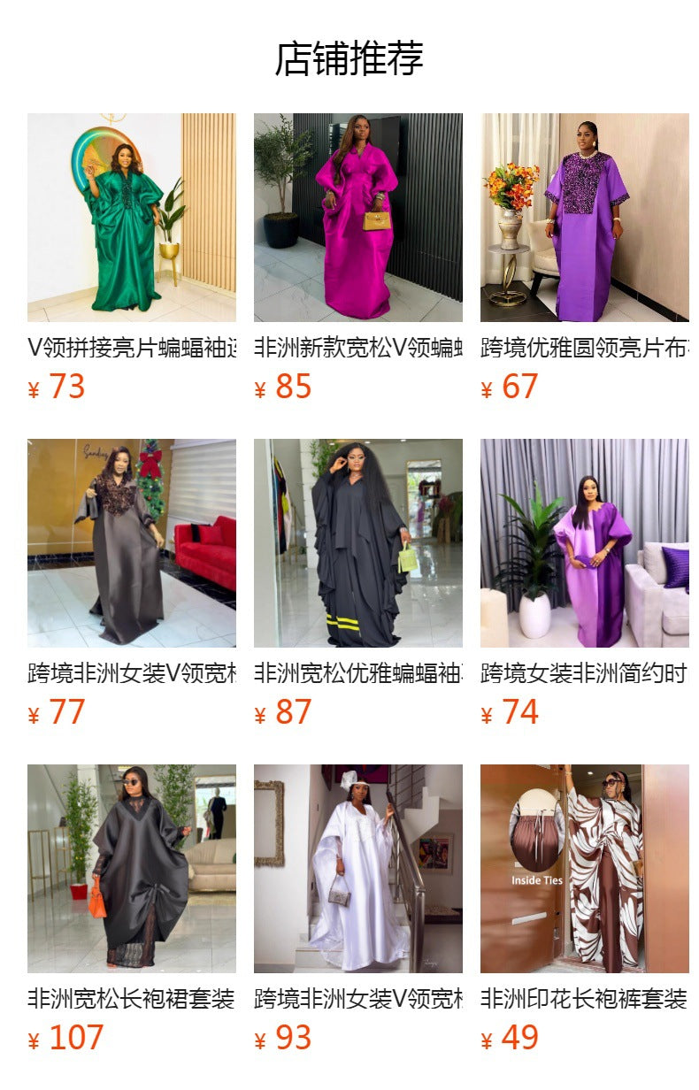 women's clothing african casualplus sizefashionloose robe round neck cut outcontrast colordressbubudress