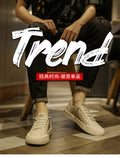 Spring men's breathable 2025 new versatile sports white sneakers men's casual leather shoes slip-on trendy shoes