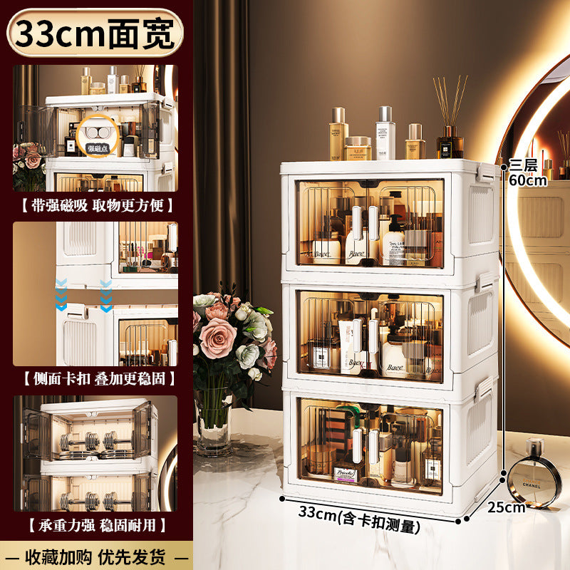 33-75 Plastic cosmetics cabinet storage storage box, folding transparent storage cabinet finishing multi-layer, starting from one piece for approval