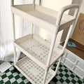 Mobile rolling cart shelf - freestanding storage rack with wheels for living room, snacks, home, bedroom, and bedside storage