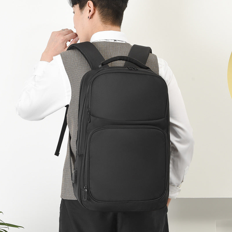 Backpack Student backpack USB charging port Large capacity waterproof and wear-resistant 15-inch computer backpack can be printed with logo.