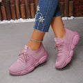 Exportplus sizespring & fallnew arrivaltie backcasual sneakers mesh thick solecasualeasiest for match flying woven breathable running shoes