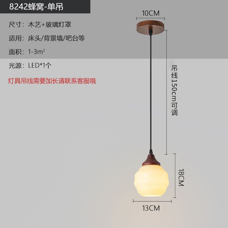 Medieval style lamps bedroom bedside small chandelier bedside table retro restaurant aisle new chinoiserie single head long hanging lamp
