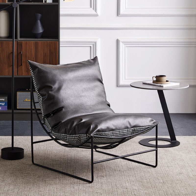 Factory direct living room iron sofa chair bedroom fabric lazy sofa balcony single casual chair popular lounge chair