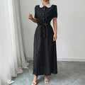 summer new arrival: french retro elegant lace patchwork polka dot dress