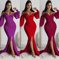 African women's corset bodycon floor-length sexy party dress evening gown - cross-border supply * includes clear straps