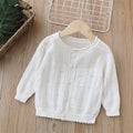 girls' cardigan - lightweight summer knit outerwear for kids - perfect for air conditioning, baby shawl, and sun protection
