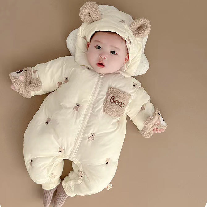 Baby clothes autumn winter clothing jumpsuit baby cotton clothing new year's greetings 100 days full moon clothing new year's fashion hot winter clothing