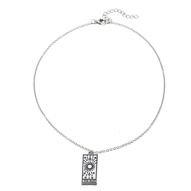 Wholesale alloy square pendants - new fashion jewelry for women, perfect for cross-border e-commerce: trendy letter, star, sun, and moon necklaces