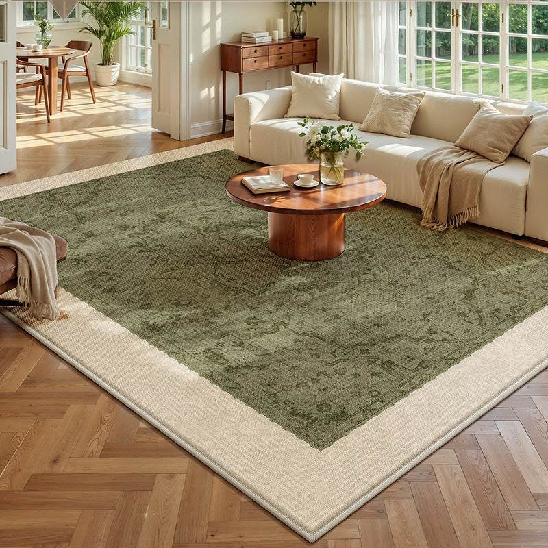 French-style rug for living room, bedroom, bedside, coffee table, sofa - soundproof, vintage, non-slip, summer cooling ice silk mat