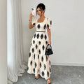 Amazon  european and american cross-border summer new arrivals: casual, versatile, high-quality short-sleeve v-neck dress