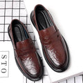 Casual leather shoes for men spring live broadcast british business formal wear hand-grabbed pattern soft leather soft bottom slip-on men's leather shoes