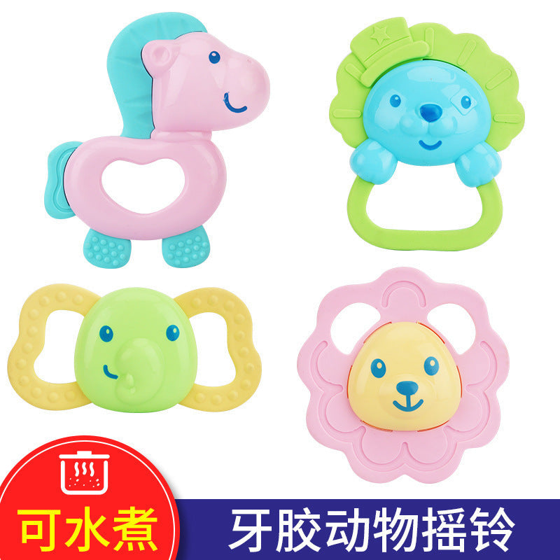 Factory direct sales baby animal head modeling toothpaste grinding teeth maternal and infant toys baby dolphin teeth biting glue soft rubber accessories