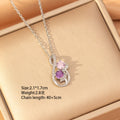[titanium steel] fashion popular copper inlaid zirconium flower necklace for women niche style accessible luxury new high-end sweater chain jewelry