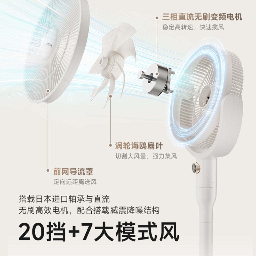 Outdoor camping convenient energy storage wireless air charging circulation fan removable battery intelligent voice fan floor wind