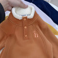 Boys' fall/winter minimalist korean style fashion fleece-lined warm sweatshirt  new arrival, mid-to-large size pullover casual top