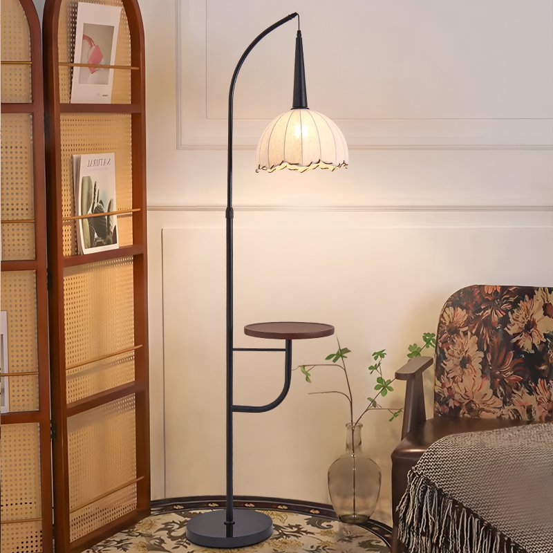 American retro floor lamp - bedside lamp for bedroom, decorative accent for living room sofa, multifunctional standing floor lamp for hotel rooms