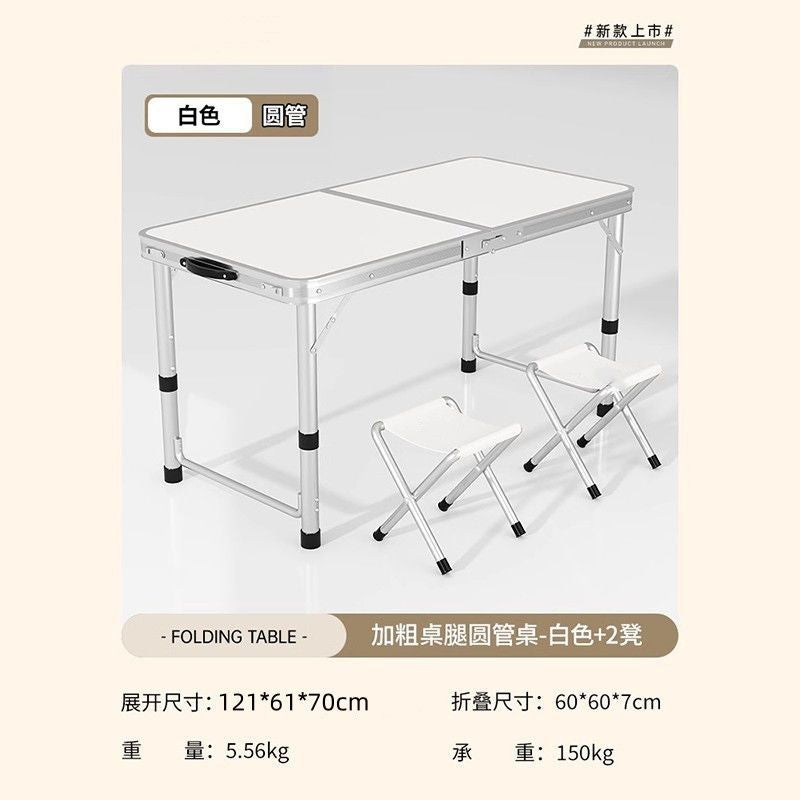 Folding table stall folding outdoor portable adjustable work table camping style picnic night market folding table and chairs