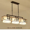 Modern minimalist restaurant chandelier, chinese style living room pendant light, chinese tea room bar counter zen retro study rectangular lighting fixture