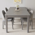 Solid wood modern rock slab dining table and chair set - minimalist italian style luxury dining table for home use