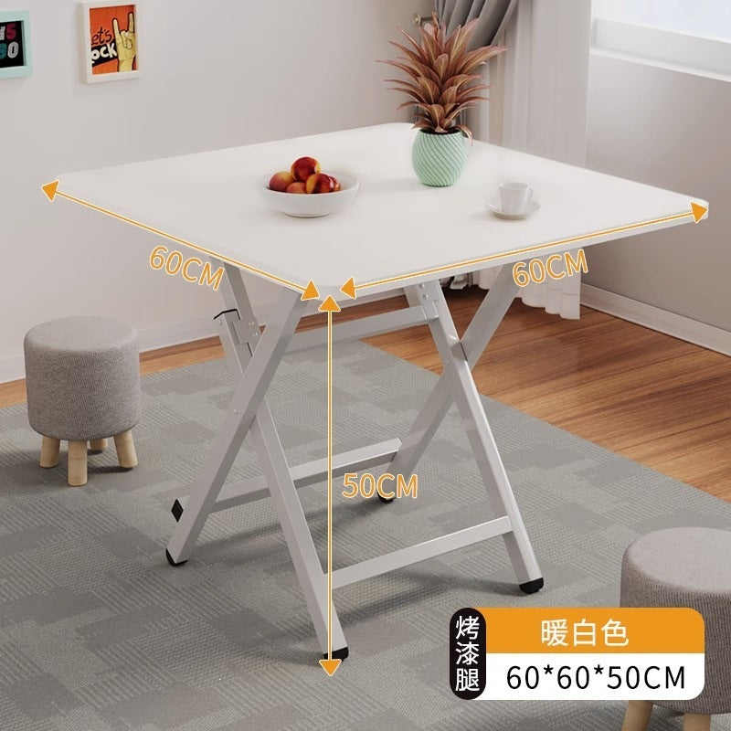 Simple foldable small square dining table for home study rental house dormitory small apartment portable dining table casual