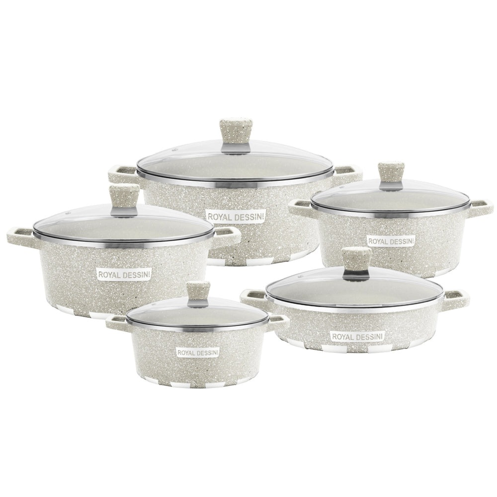 Wholesale factory export die-cast soup pot combination suit pot non-stick pot for home cooking pot soup pot aluminum pot ten-piece set
