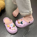 Soft bottom, feeling like stepping on shit, ins cute cartoon clogs for women, summer outwear 2024new arrivalthick solenon-slip beach