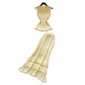 French chic knit tank top & pleated midi skirt set - women's summer slimming & elegant two-piece outfit - high-end style