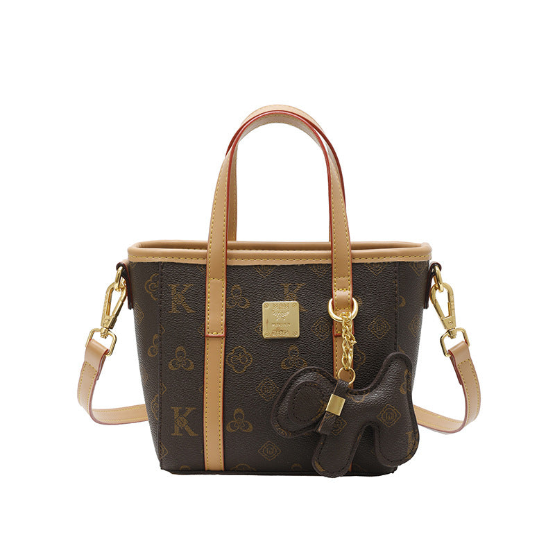 Cross-border high-end printing fashion portable bucket bag women's 2025 new versatile foreign trend shoulder messenger bag