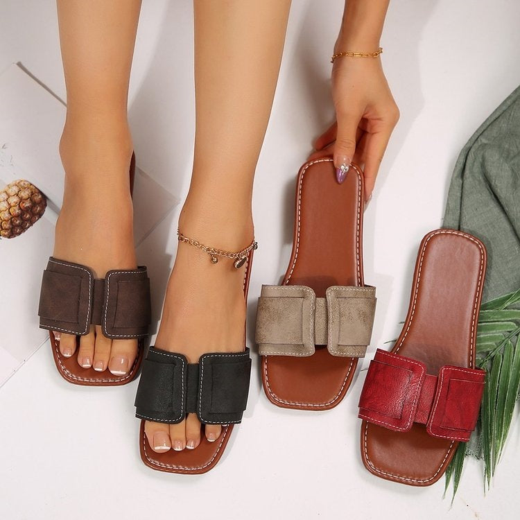 Ready-to-ship wholesale plus-size flat sandals for women, summer , fairy-style open-toe thong sandals