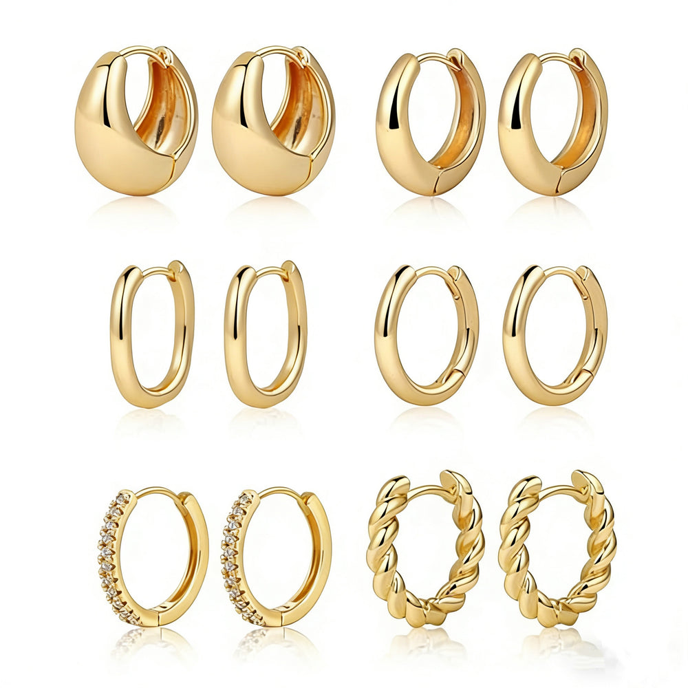 European and american cross-border new thick open c earrings 14k gold-plated copper cartilage earrings women's niche high-end sense of light luxury earrings