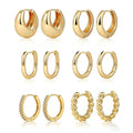 European and american cross-border new thick open c earrings 14k gold-plated copper cartilage earrings women's niche high-end sense of light luxury earrings